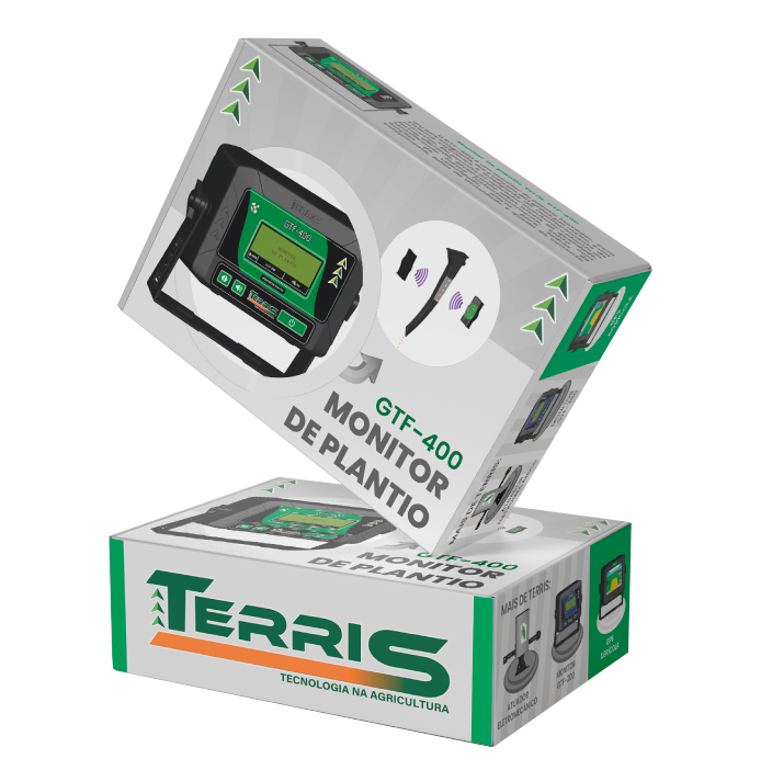 Produto GT-400 Monitor de Plantio na embalagem Terris Tecnologia